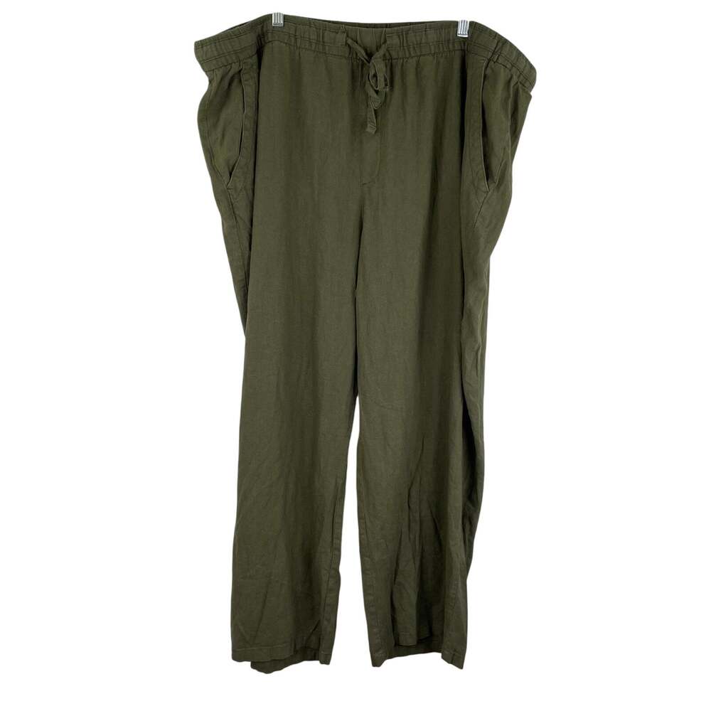 Old Navy Army Green Linen Blend Wide Leg Pants Women's XXL